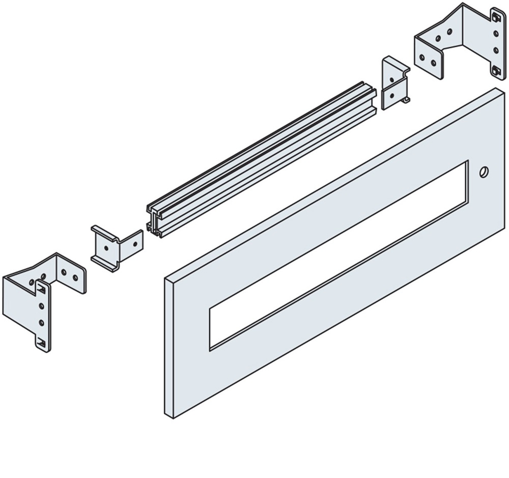 Pannello 24 moduli DIN decentrato H=300mm L=600mm