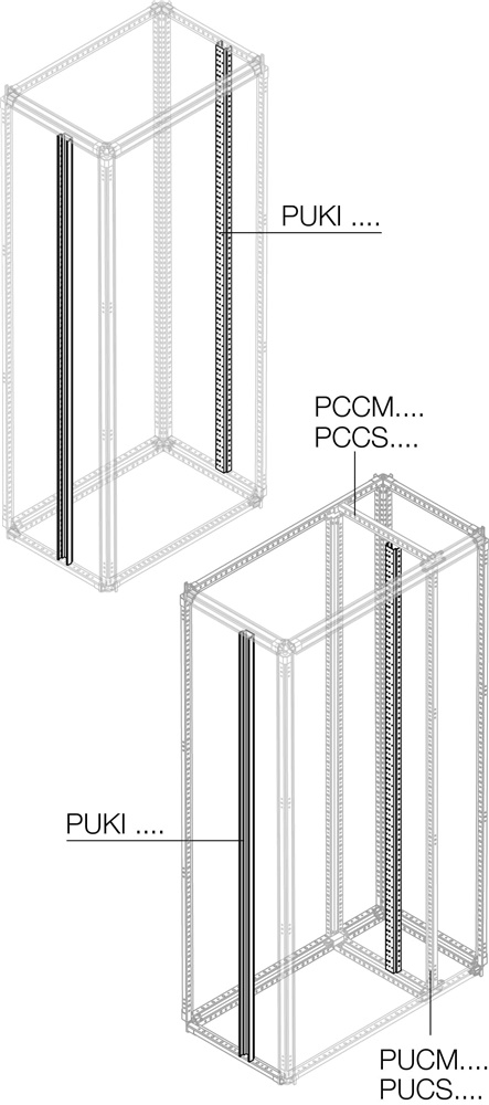 Montante Intermedio Kit Interno Altezza 1800mm Struttura Scaffalature Industriale