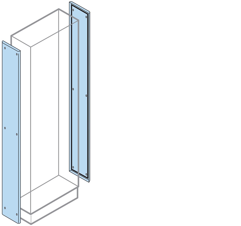 N.2 pannelli laterali ArTu M a pavimento e vano cavi esterno H=1600mm P=195mm