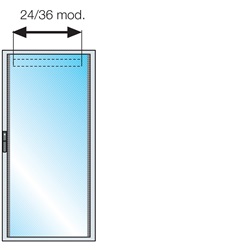Porta vetro per struttura da parete 24 moduli DIN H=1000mm