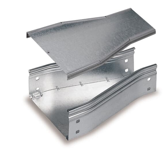 Riduzione centrale lamiera zincata H75mm adattatore canalina 200-100mm impianti elettrici