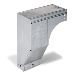 Discesa 90° destra lamiera zincata H75 mm profondità 100 mm per impianti elettrici