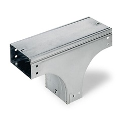 T raccordo verticale zincato H75mm larghezza 500mm per canalizzazioni elettriche industriali e civili