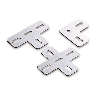 Piastrina a T metallo 4mm zincata montaggio elettrico connessioni robuste