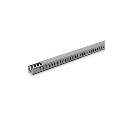 Canale cablaggio PVC 80x60 mm con fessure verticali 8/12, resistente, per impianti elettrici civili e industriali