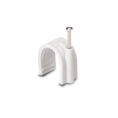 Fissacavi plastica diametro 32 mm con chiodo metallo per impianti elettrici confezione 25 pezzi