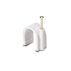 Fissacavi plastica diametro 32 mm con chiodo metallo per impianti elettrici confezione 25 pezzi