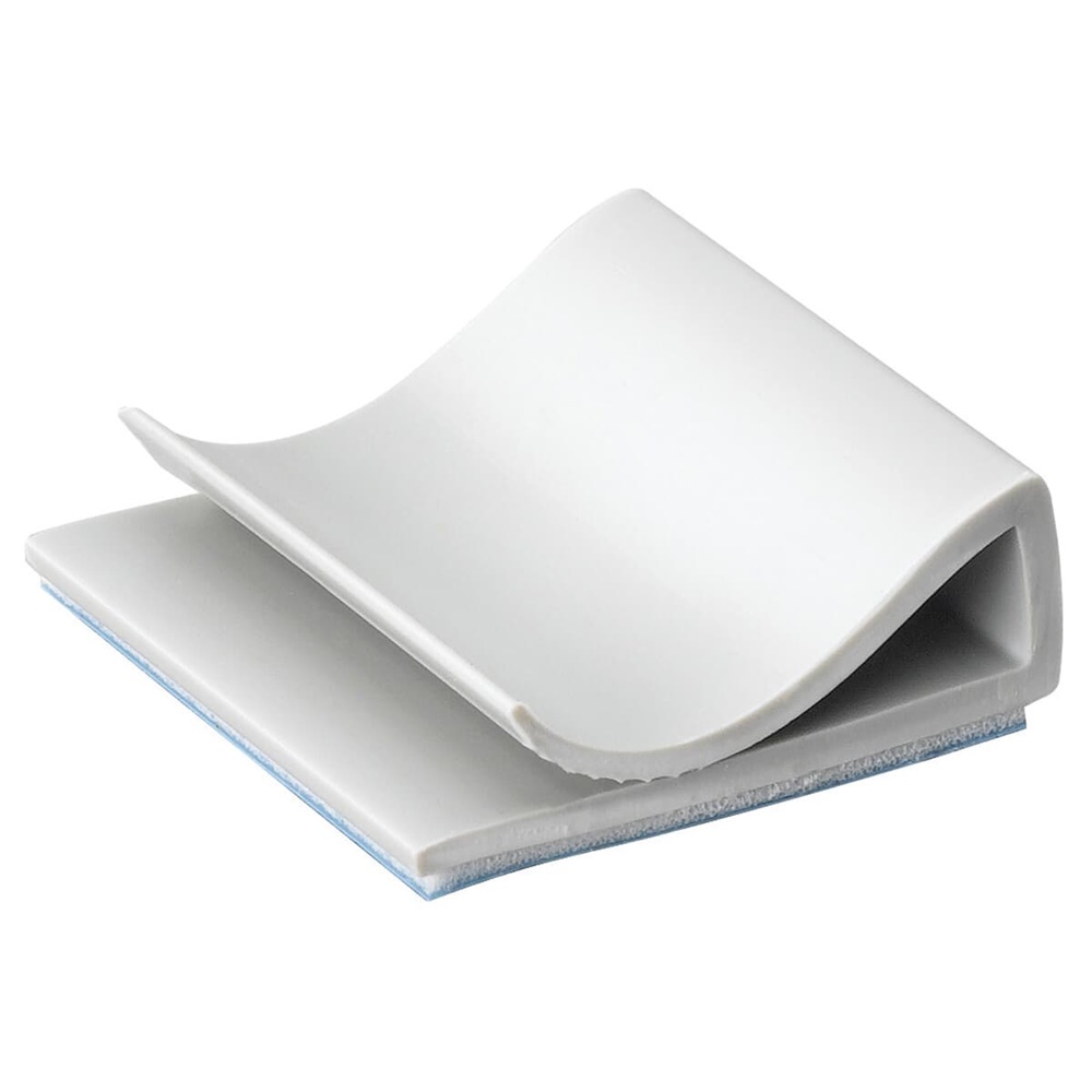 Clip cavo piatto PVC grigio resistente UV 27x25,4 mm per gestione cavi elettrici