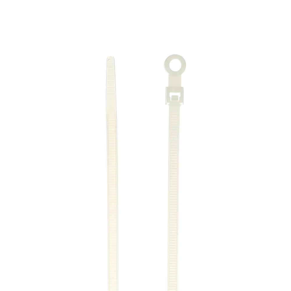 Fascetta fermacavi nylon naturale 50 lb con foro montaggio 208 mm 100 pezzi