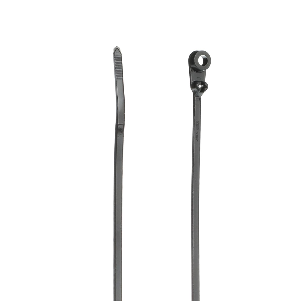 Fascetta nylon 6.6 nera 152mm resistente UV foro montaggio 40lb uso interno ed esterno