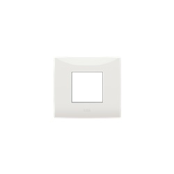 Placca incasso 2 moduli bianca design moderno per impianti elettrici domestici e professionali