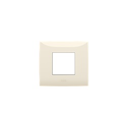 Placca incasso 2 moduli colore sabbia design essenziale per impianti elettrici