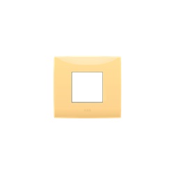 Placca incasso 2 moduli giallo pastello resistente per impianti elettrici residenziali e commerciali