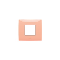 Placca incasso 2 moduli arancione pastello per impianti elettrici moderni