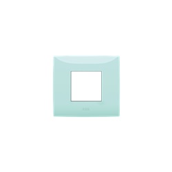 Placca incasso 2 moduli verde pastello design moderno per impianti elettrici residenziali e commerciali