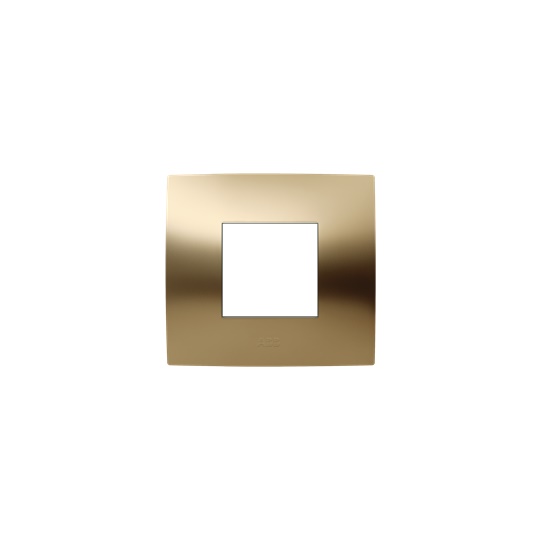Placca incasso 2 moduli finitura oro satinato design moderno per impianti elettrici residenziali e professionali