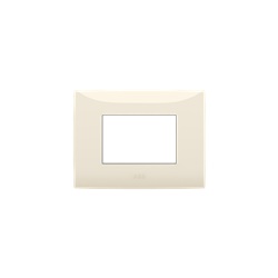 Placca a incasso 3 moduli colore sabbia per installazioni elettriche residenziali e commerciali