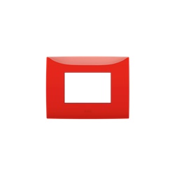 Placca incasso 3 moduli rosso fuoco per installazioni elettriche modulari