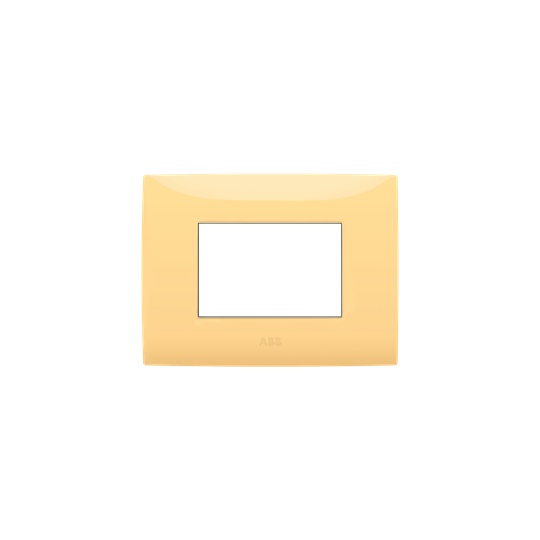 Placca incasso 3 moduli giallo pastello montaggio verticale senza cornice