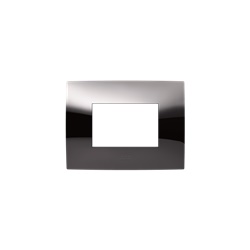 Placca incasso 3 moduli finitura Metal Black lucido design moderno impianti elettrici