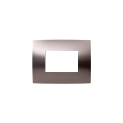 Placca incasso 3 moduli finitura bronzo satinato design elegante residenziale commerciale