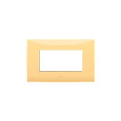 Placca incasso 4 moduli giallo pastello per impianti elettrici residenziali e commerciali