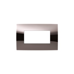 Placca incasso 4 moduli bronzo lucido serie Chiara per impianti elettrici