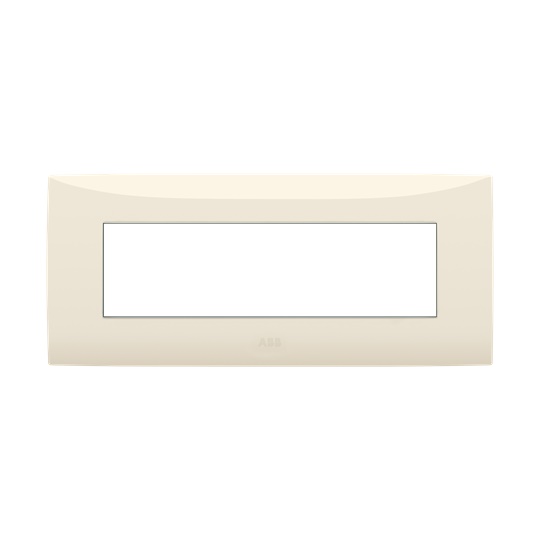 Placca incasso 7 moduli colore sabbia design elegante per impianti elettrici domestici e professionali