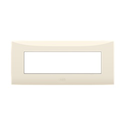 Placca incasso 7 moduli colore sabbia design elegante per impianti elettrici domestici e professionali