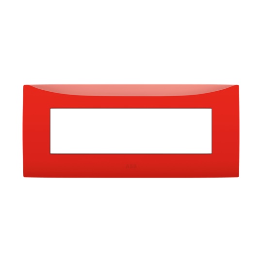 Placca incasso 7 moduli rosso fuoco per installazioni elettriche modulari