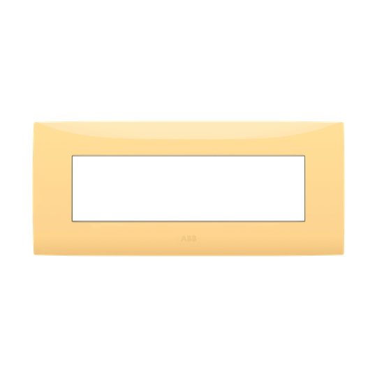 Placca da incasso 7 moduli giallo pastello per canaline sotterranee e apparecchi elettrici