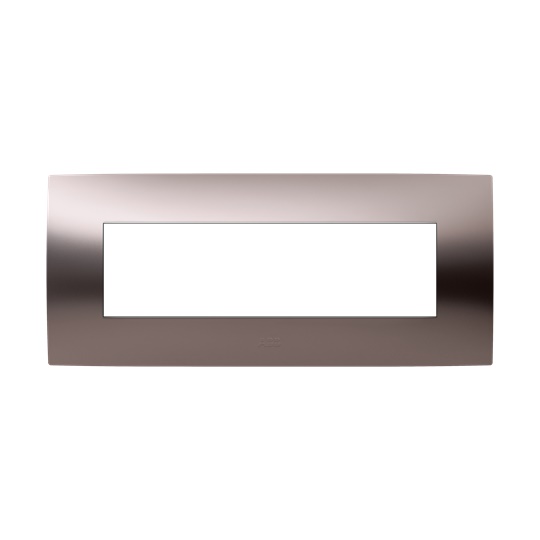 Placca incasso 7 moduli bronzo satinato design elegante per installazioni interne