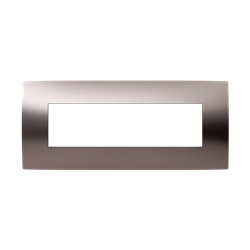 Placca incasso 7 moduli bronzo satinato design elegante per installazioni interne