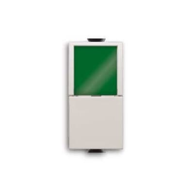 Pulsante unipolare 16A 250V contatto NO diffusore verde comando elettrico compatto