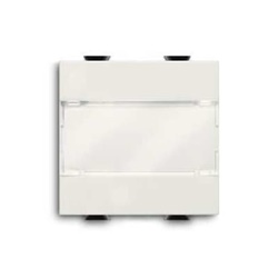 Pulsante unipolare 16A 250V NO con portanome retroilluminato 2 moduli per impianti elettrici civili e industriali serie Chiara