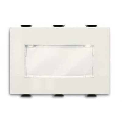Pulsante unipolare 16A NO con portanome retroilluminato 3 moduli per impianti elettrici