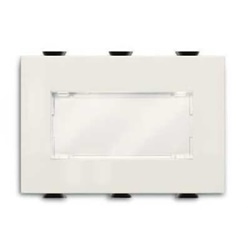 Pulsante unipolare 16A NO con portanome retroilluminato 3 moduli per impianti elettrici