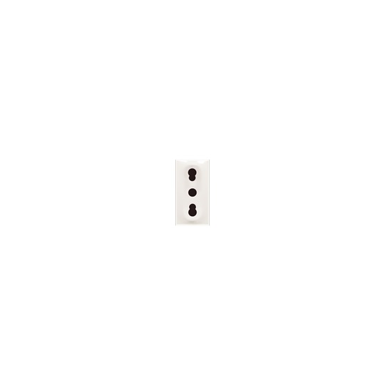 Presa bivalente 2P+T 10/16A 250V P17/P11 bianca per uso residenziale e commerciale