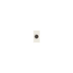 Presa coaxiale diretta maschio IEC 9,5 mm con passaggio corrente per TV/SAT, montaggio semplice, finitura chiara, uso domestico e professionale