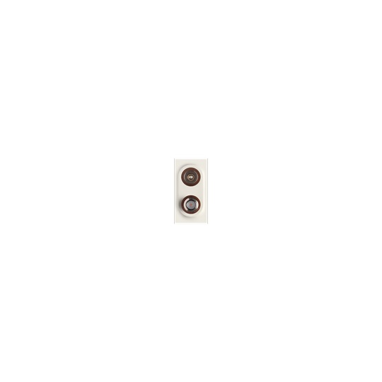 Presa coaxiale demix diretta doppia TV/SAT con connettori IEC maschio ø9,5 mm e F femmina per installazioni domestiche e professionali
