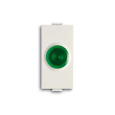 Spia segnalazione luminosa verde compatta per impianti elettrici modulari senza lampada