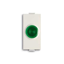 Spia segnalazione luminosa verde compatta per impianti elettrici modulari senza lampada