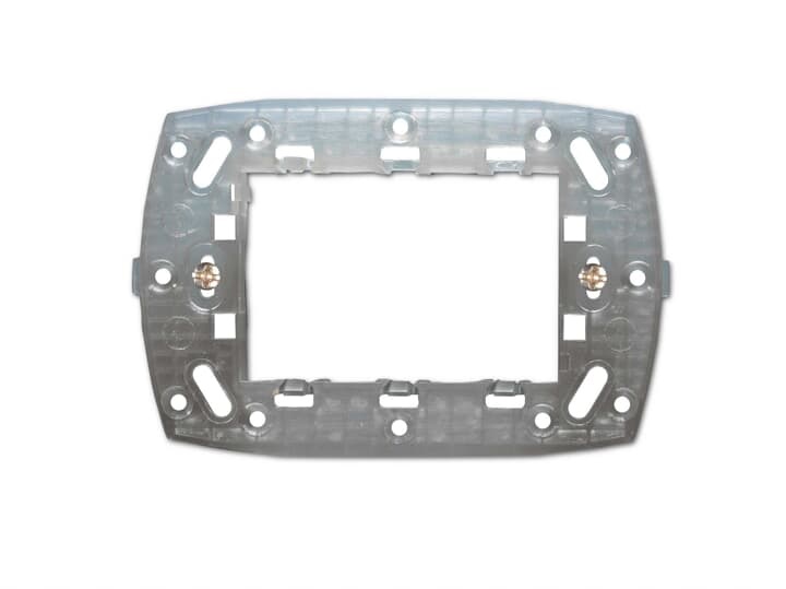 Supporto modulare 3 moduli con viti per scatola rettangolare incasso 83,5 mm Silver