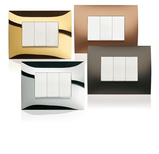Supporto modulare 5 moduli serie Chiara per installazioni scatola canale sotterraneo nero