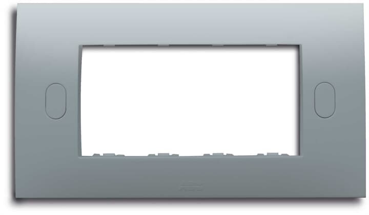 Placca autoportante 4 moduli colore ardesia per installazioni elettriche incasso