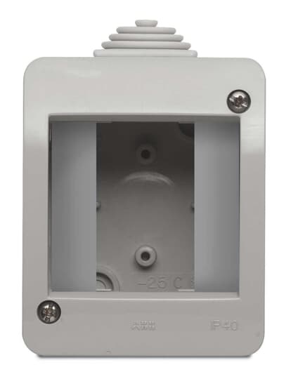 Contenitore elettrico IP40 1 posto 2 moduli colore chiaro per installazioni interne