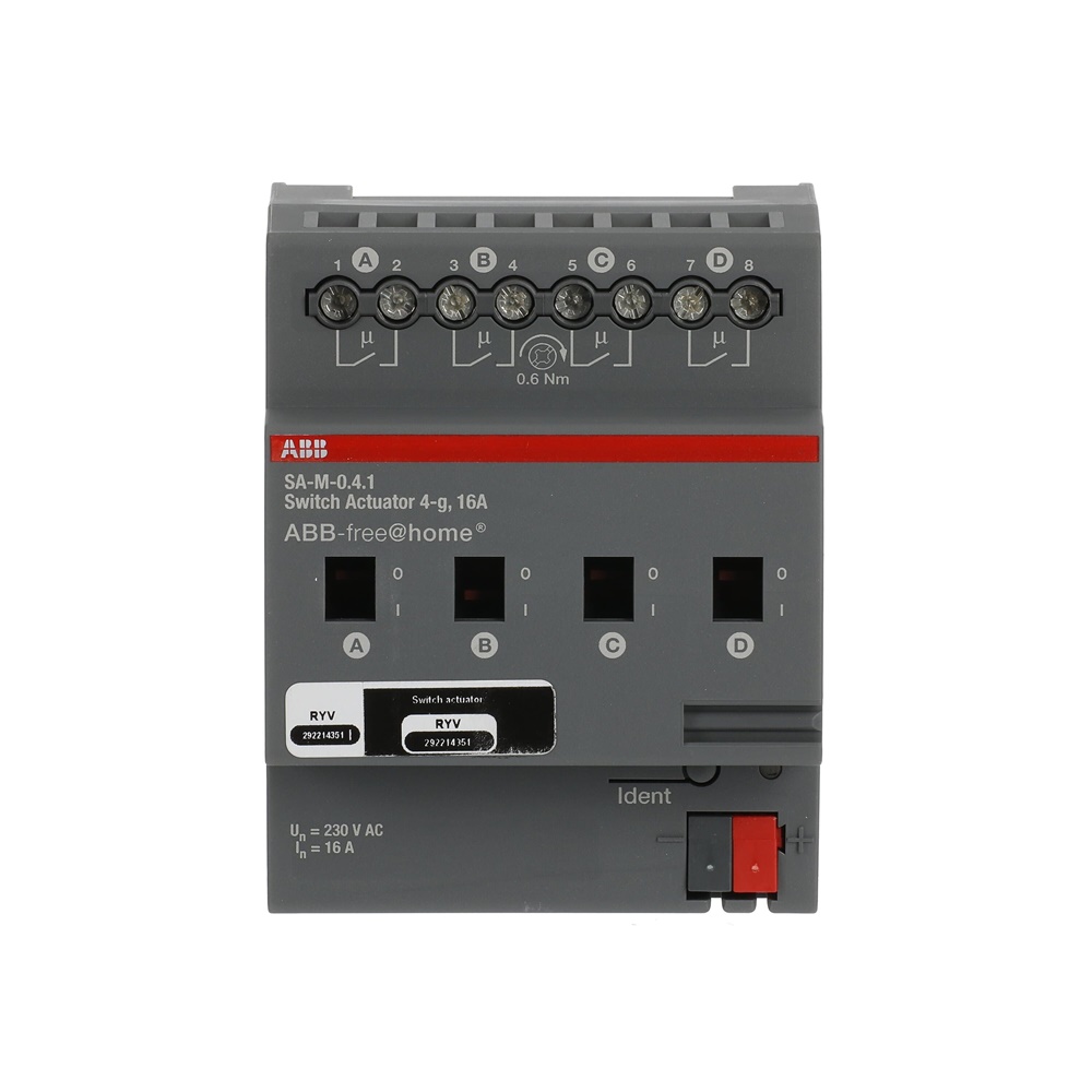 Attuatore 4 canali 16A controllo impianti elettrici residenziali industriali