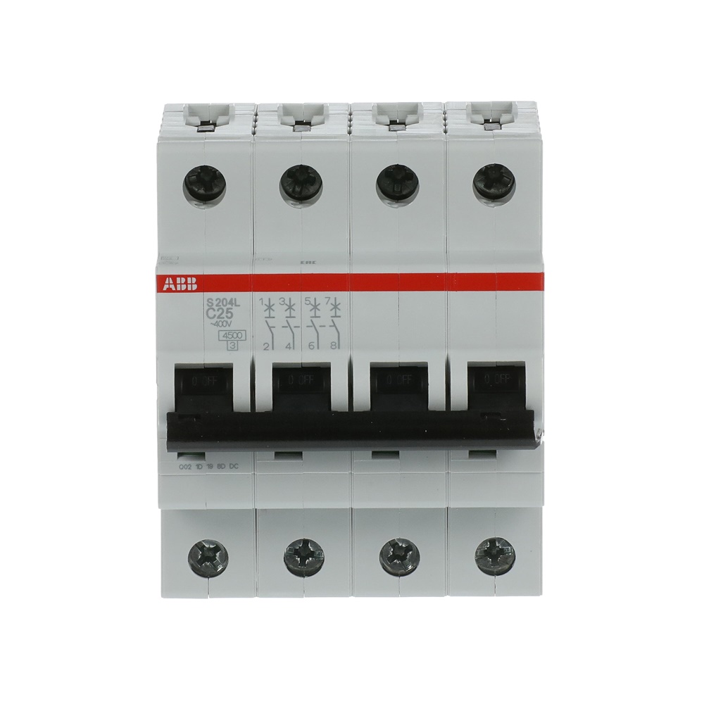 Interruttore automatico S204L C25 4 poli 25A caratteristica C protezione impianti industriali e civili