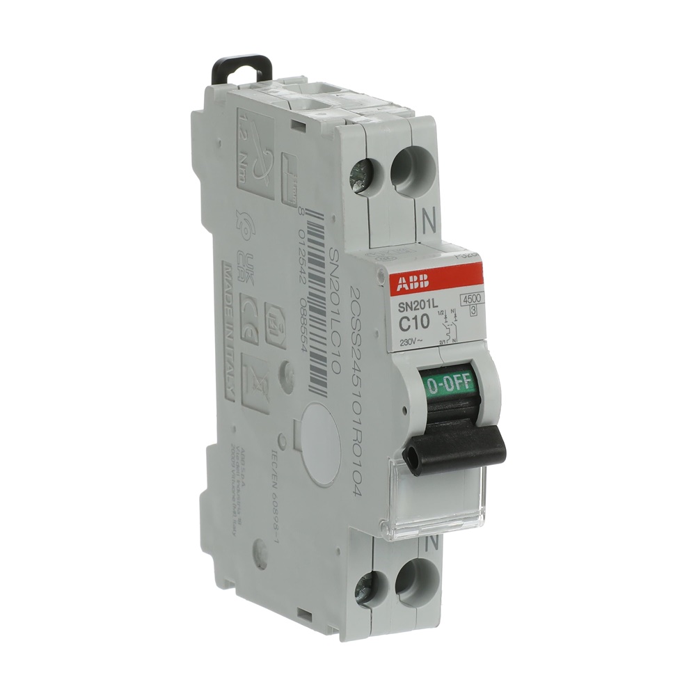 Interruttore automatico unipolare SN201L C10 10A 1P+N protezione sovraccarico cortocircuito uso domestico industriale