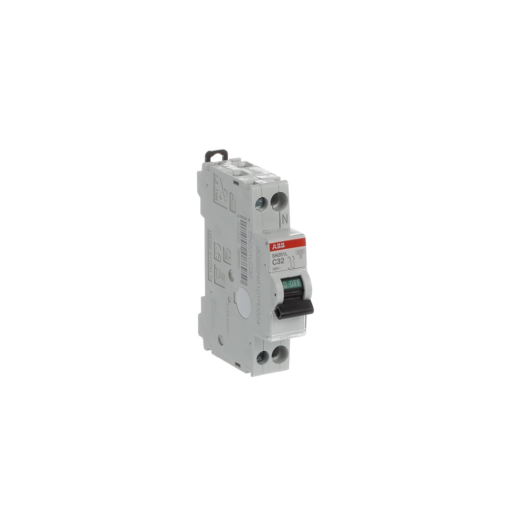 Interruttore automatico unipolare SN201L 32A tipo C 1P+N protezione circuiti residenziali e industriali